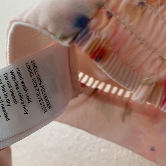 Kendall + Kylie Floral Corset like Crop Top White Pink Ruffles Sleeves S - Picture 7 of 7